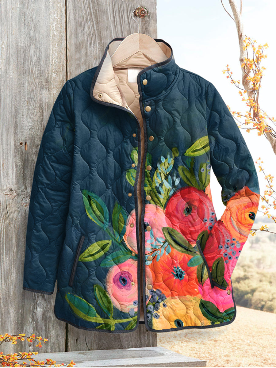 Margaret Robinson | Women's Floral Print Quilted Jacket