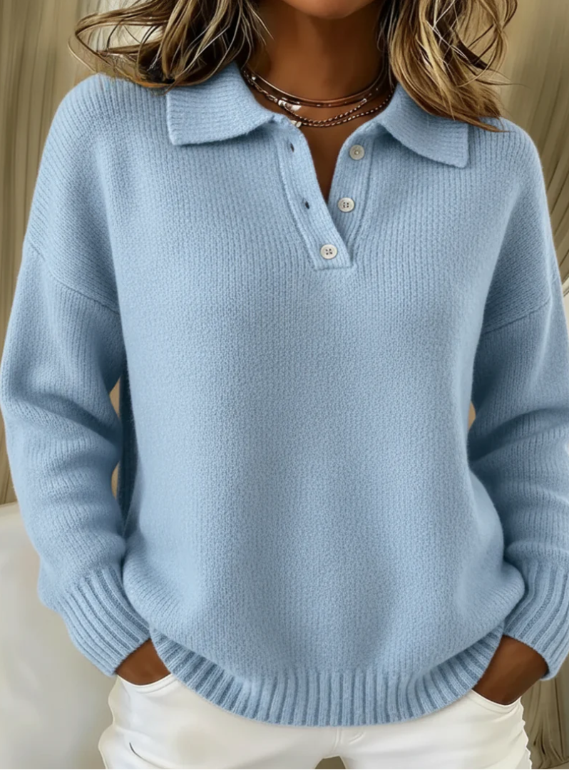 Margaret Robinson | Soft Knit Polo Sweater