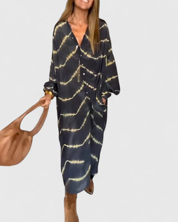 Margaret Robinson | Elegant Boho Striped Maxi Dress