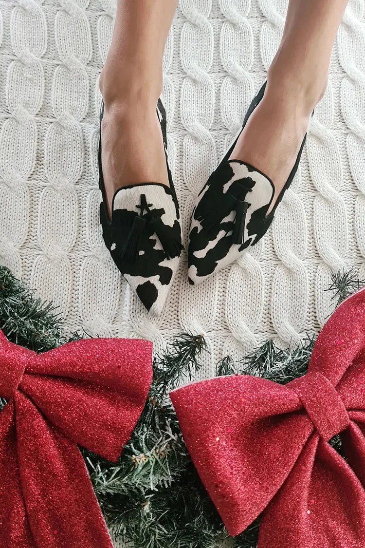 Margaret Robinson | Cow Print Loafers With Tassel