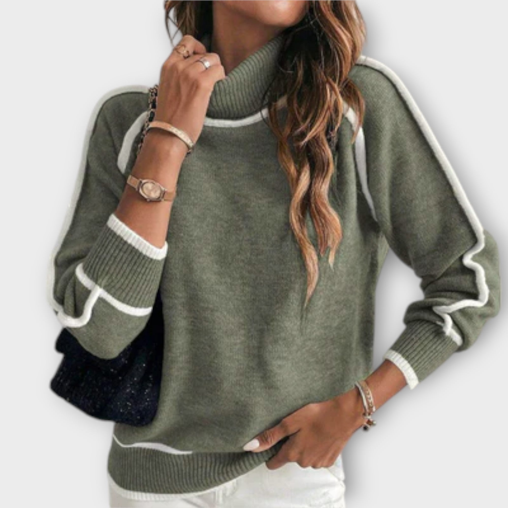 Margaret Robinson | Luxurious Olive Green Knit Sweater