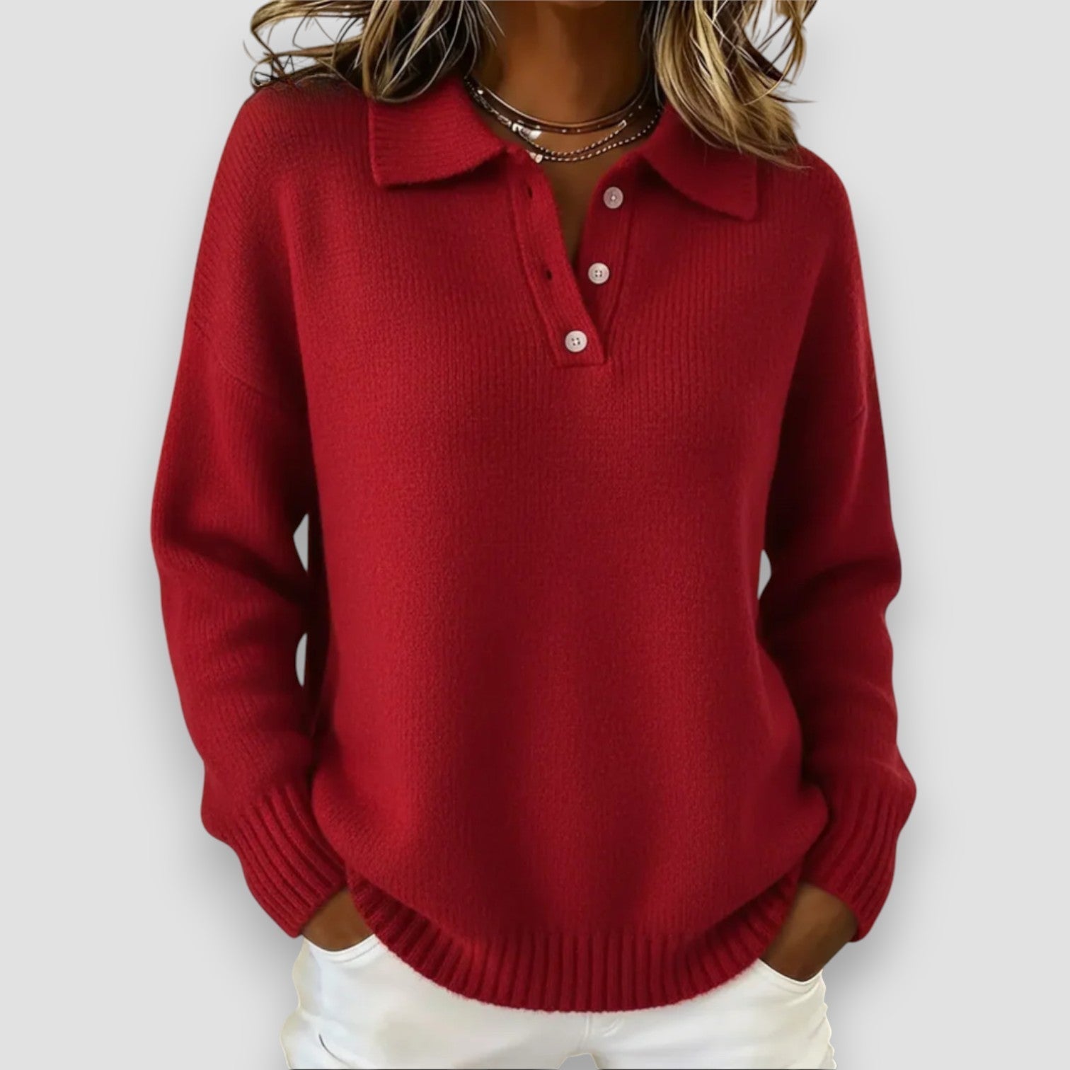 Margaret Robinson | Soft Knit Polo Sweater