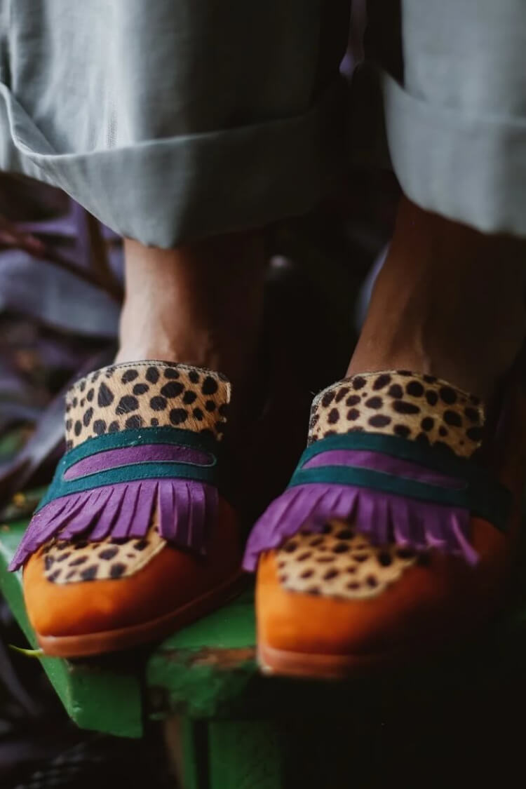 Margaret Robinson | Loafer With Fringes And Animal Print