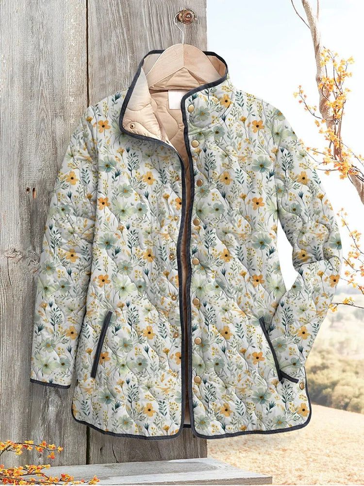 Margaret Robinson | Floral-Printed Quilted Jacket