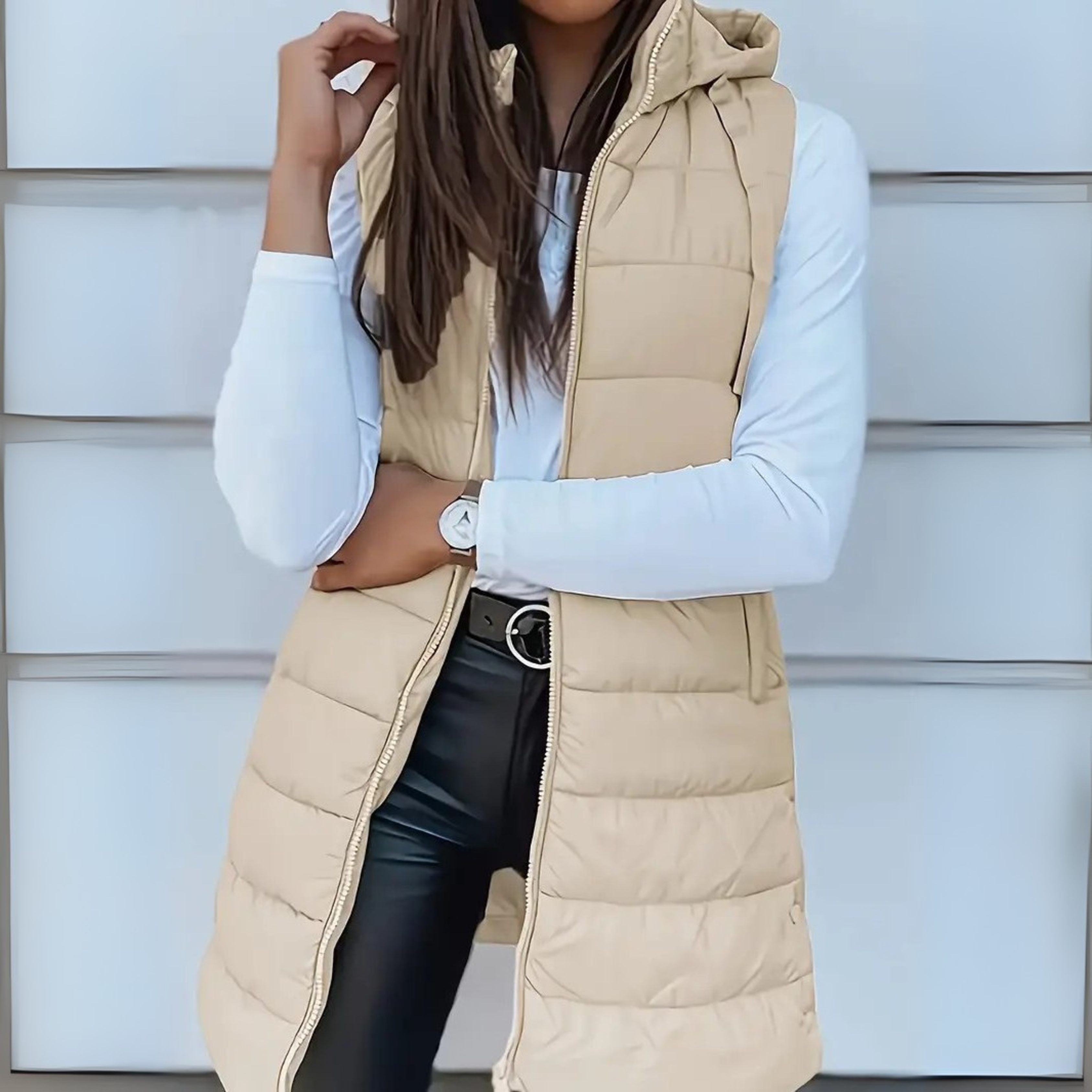 Margaret Robinson | Casual Sleeveless Hood Long Puffer Vest