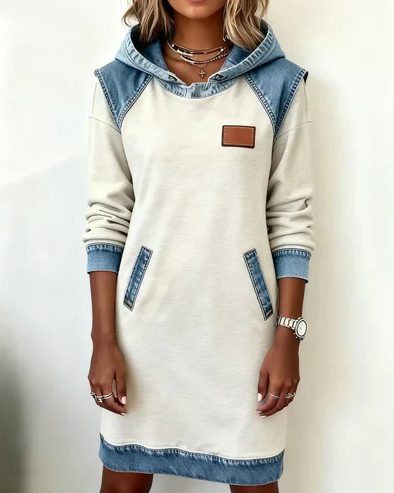 Margaret Robinson | Casual Contrast Hoodie Dress