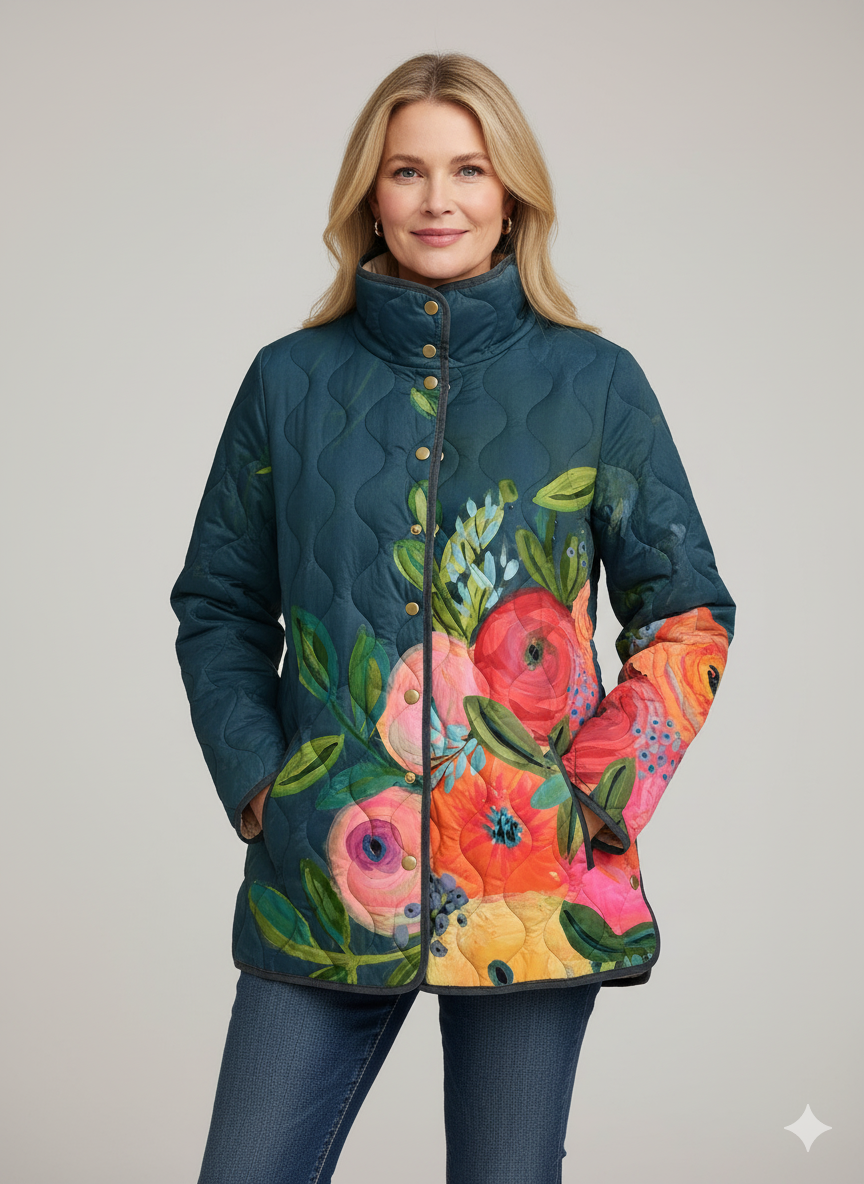 Margaret Robinson | Women's Floral Print Quilted Jacket