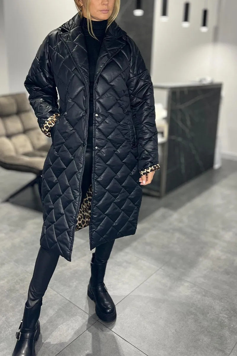 Margaret Robinson | Quilted Coat With Leopard Lining