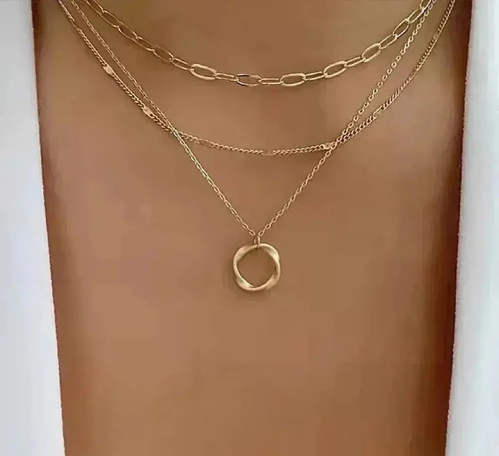 Margaret Robinson | Vintage Gold Layered Chain And Pendant Necklace