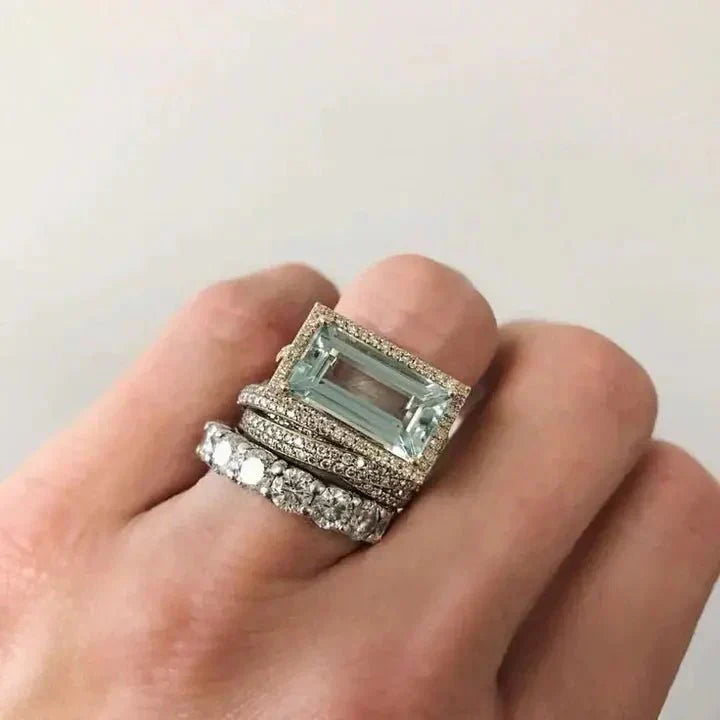 Margaret Robinson | Vintage Silver Turquoise Glass Ring Set