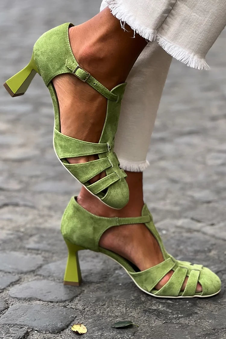 Margaret Robinson | Green Vintage Strap Heels