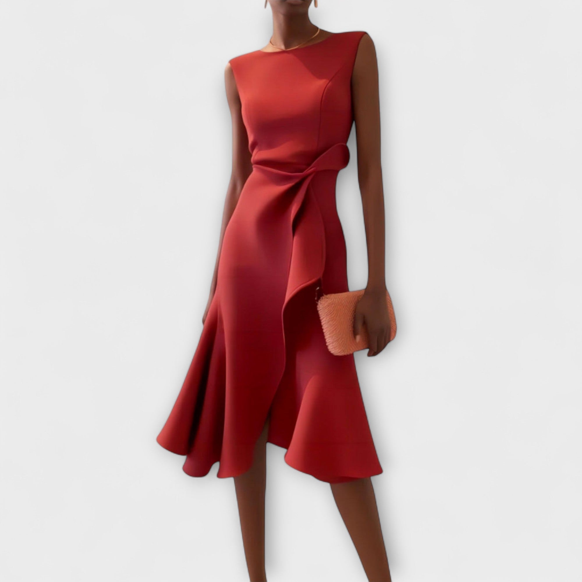 Margaret Robinson | Asymmetrical Draped Midi Dress