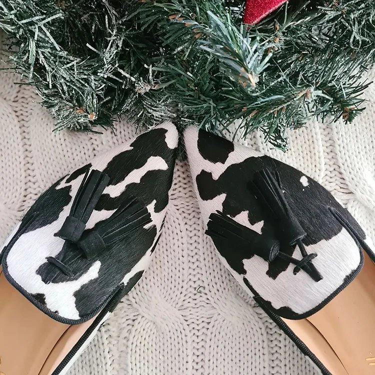 Margaret Robinson | Cow Print Loafers With Tassel