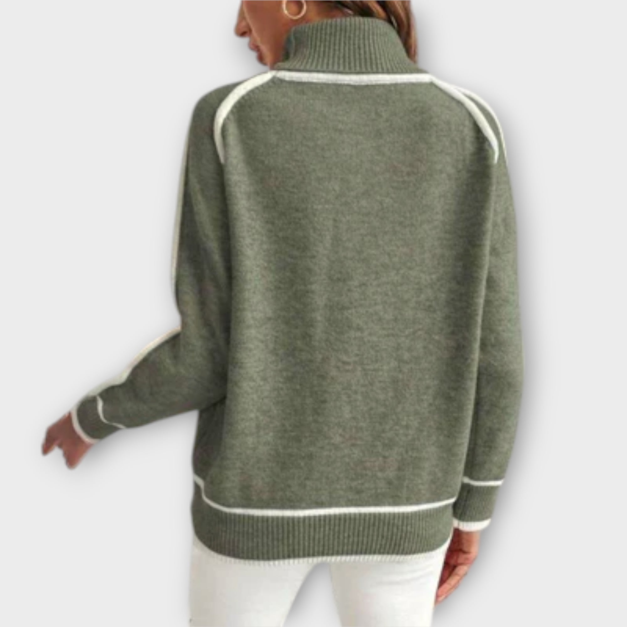 Margaret Robinson | Luxurious Olive Green Knit Sweater
