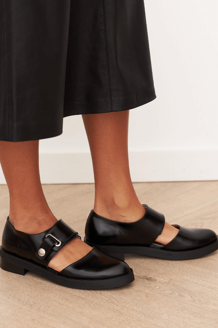 Margaret Robinson | Black Buckle Loafers