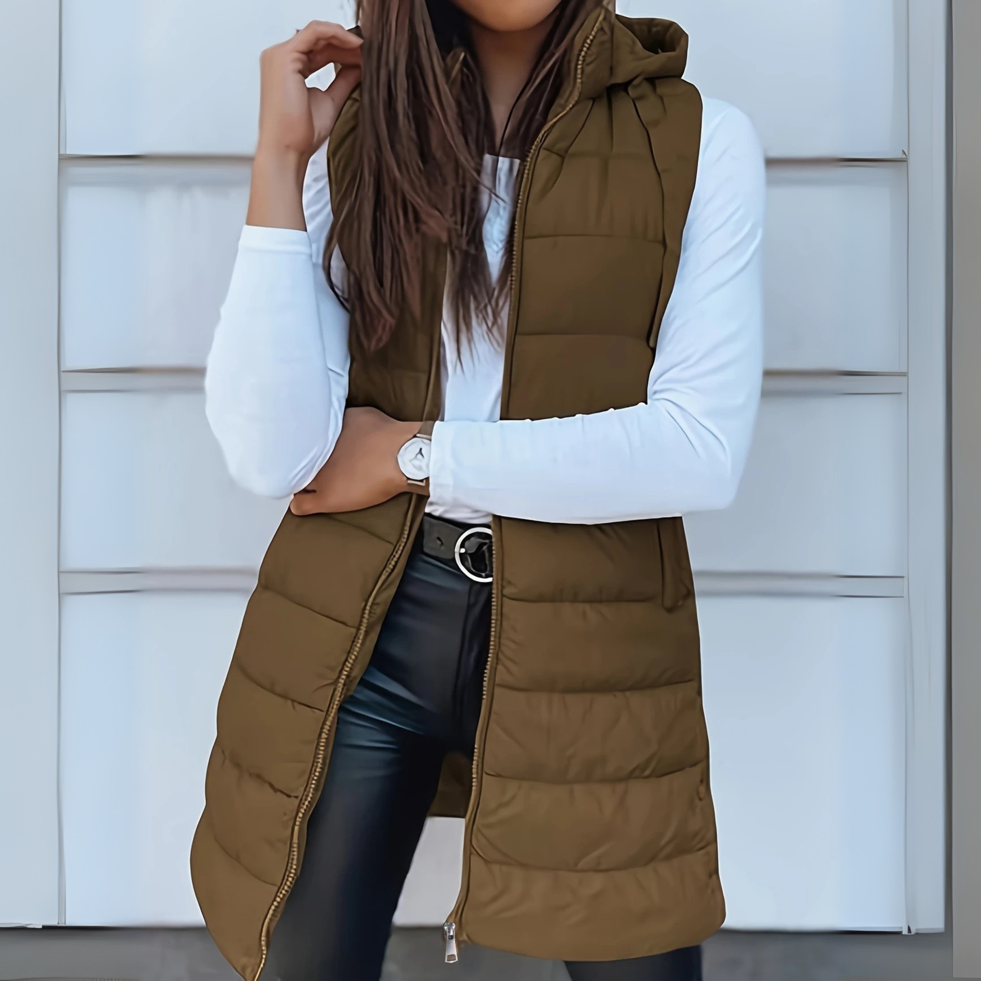 Margaret Robinson | Casual Sleeveless Hood Long Puffer Vest