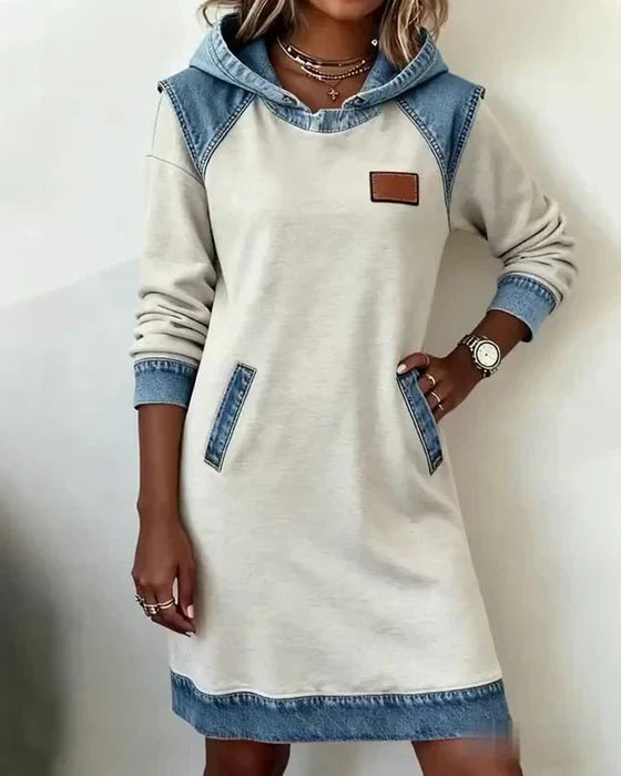 Margaret Robinson | Casual Contrast Hoodie Dress