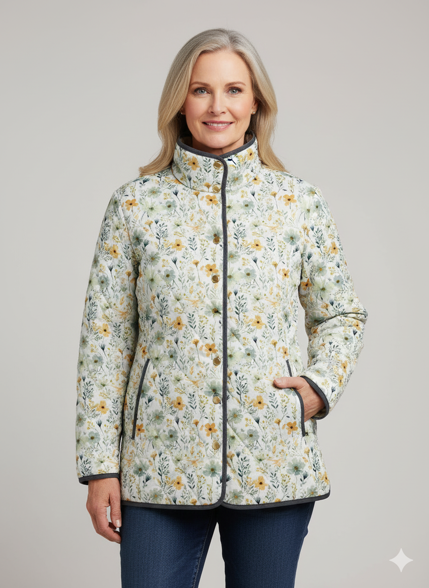 Margaret Robinson | Floral-Printed Quilted Jacket