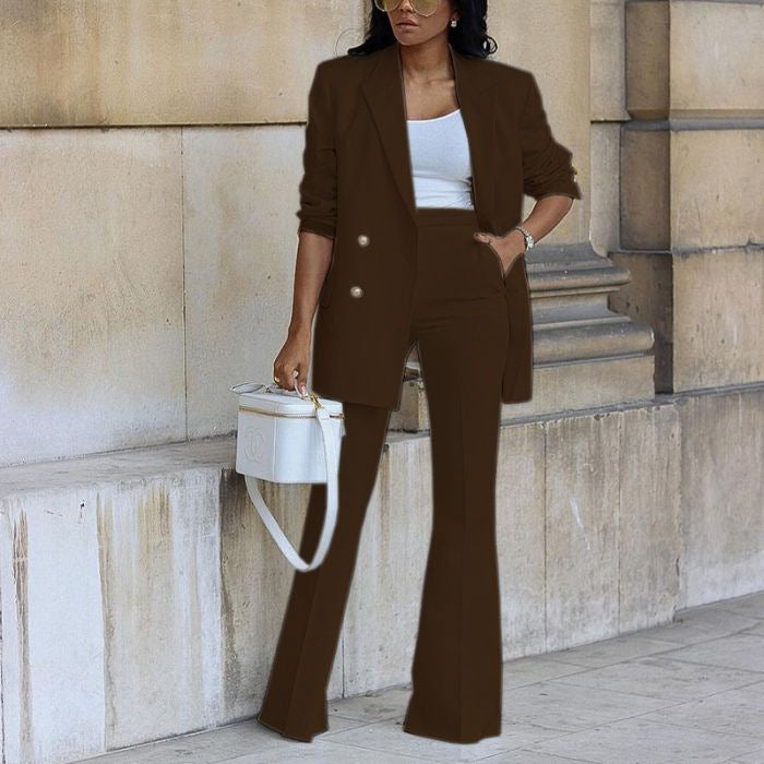 Women's Matching Set | Tailored Blazer Straight Leg Trousers