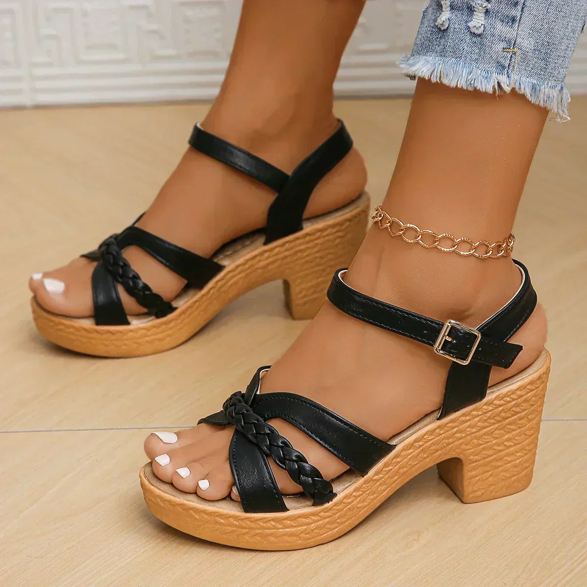 Margaret Robinson | Braided Strap Platform Sandals