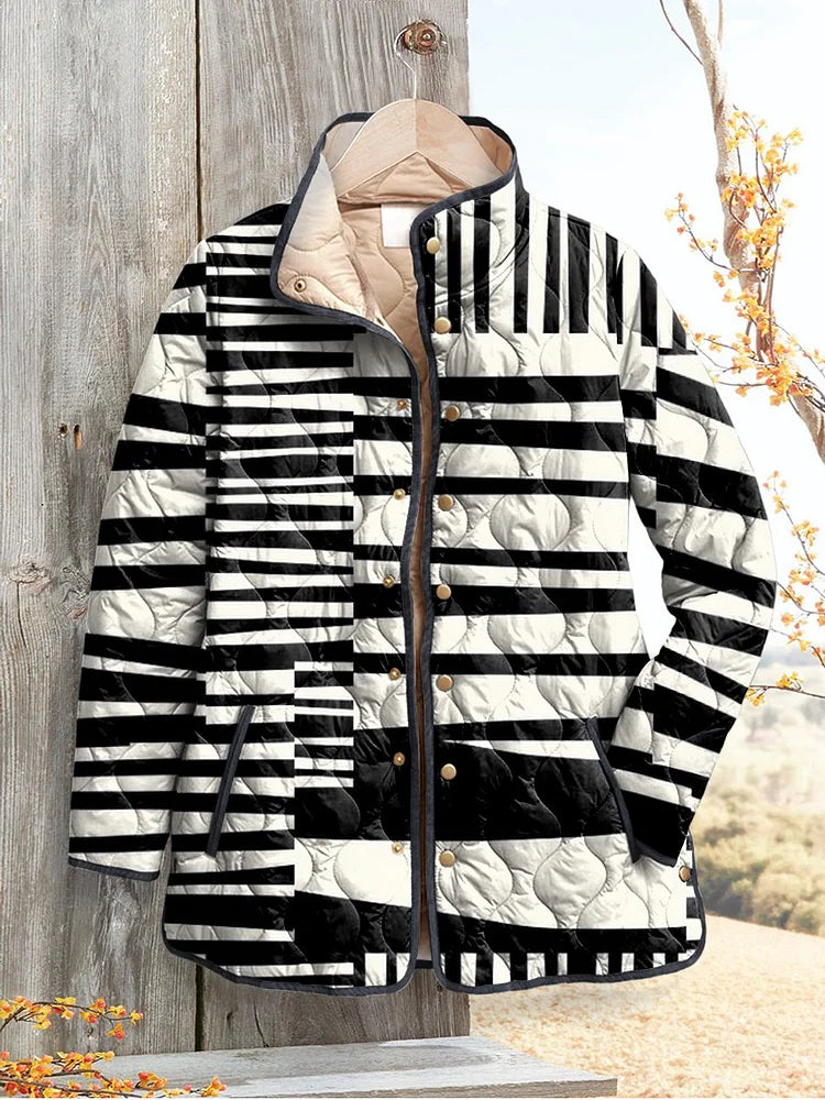 Margaret Robinson | Women's Abstract Quilted Jacket In Black And White