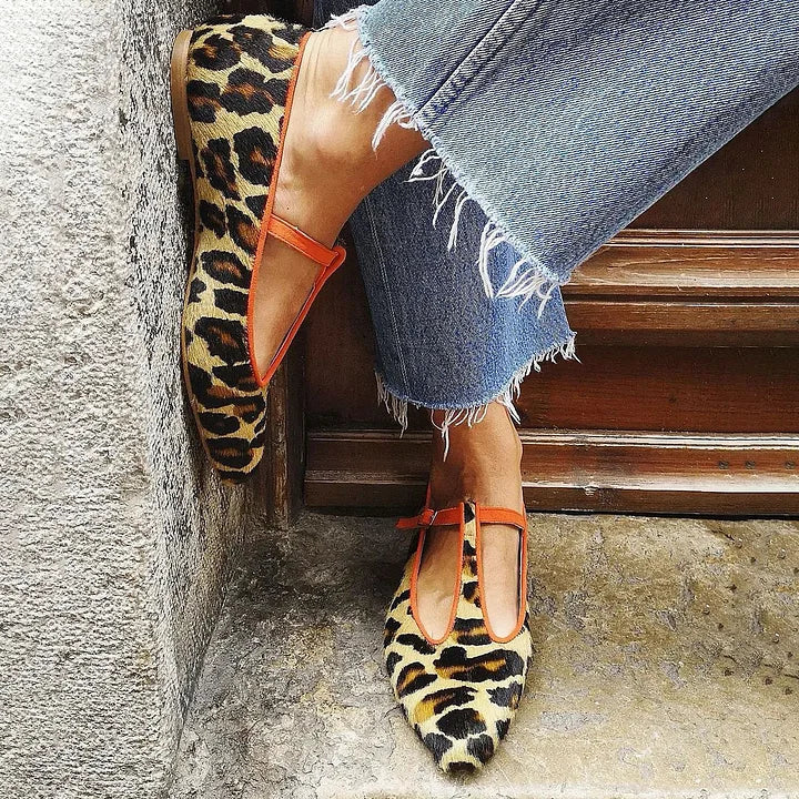 Margaret Robinson | Leopard T-Strap Flats