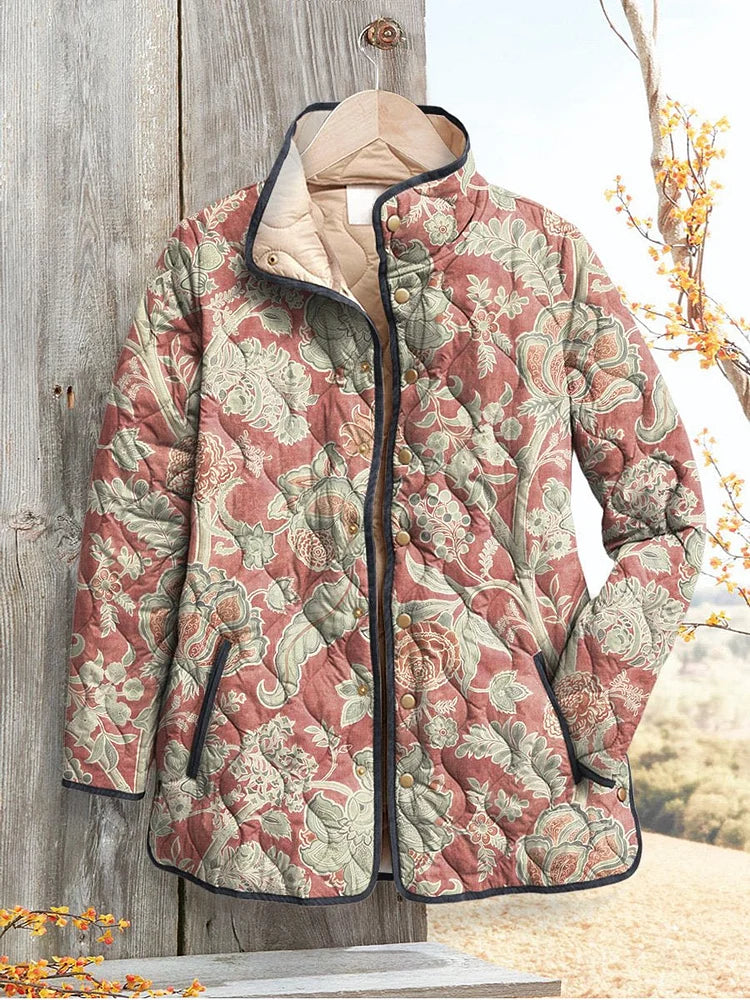 Margaret Robinson | Women's Casual Quilted Jacket In Floral Print