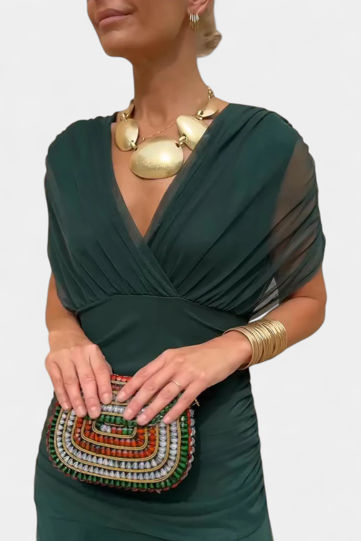 Margaret Robinson | Long Floral Dress With V-Neck