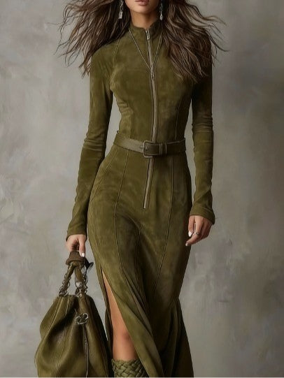 Margaret Robinson | Long Suede Dress