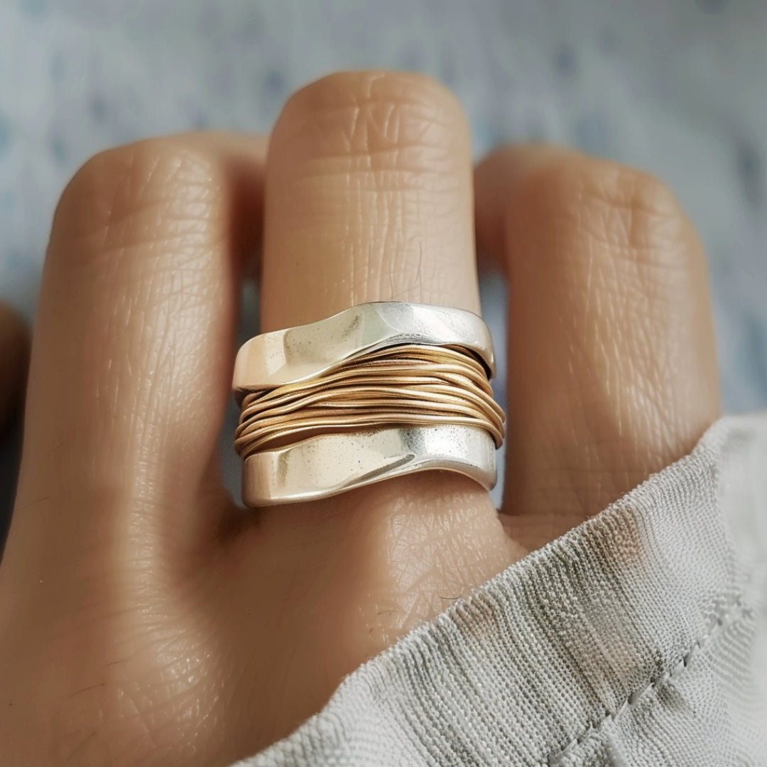 Margaret Robinson | Silver Golden Threads Ring